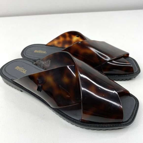 Melissa Shoes - Melissa Womens Size US 9 Slides Sandals Tortoise Shell Flats Jelly Shoes